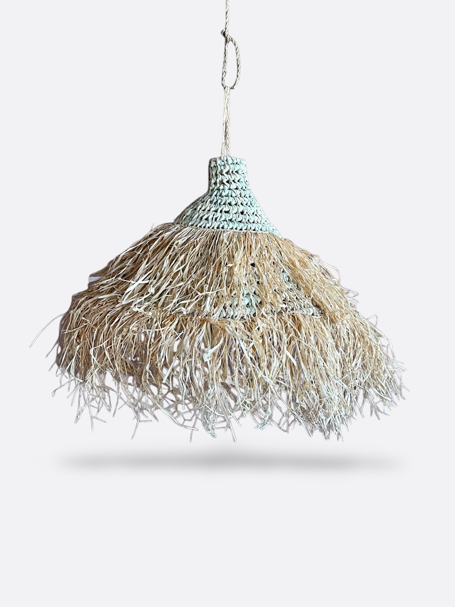 Suspension marocaine en feuille de palmier et raphia - Okana
