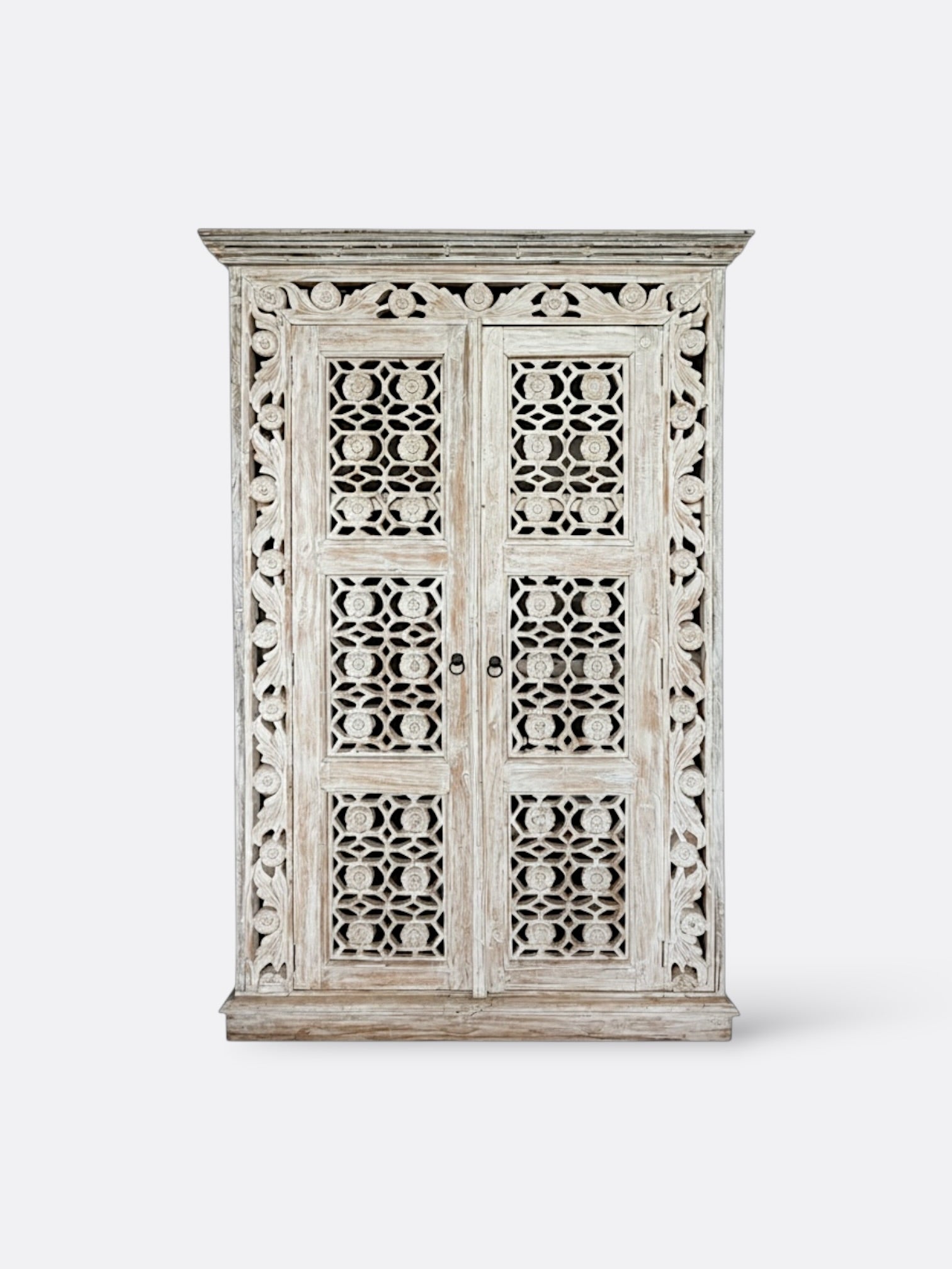 Armoire artisanale en teck blanchi – Norya