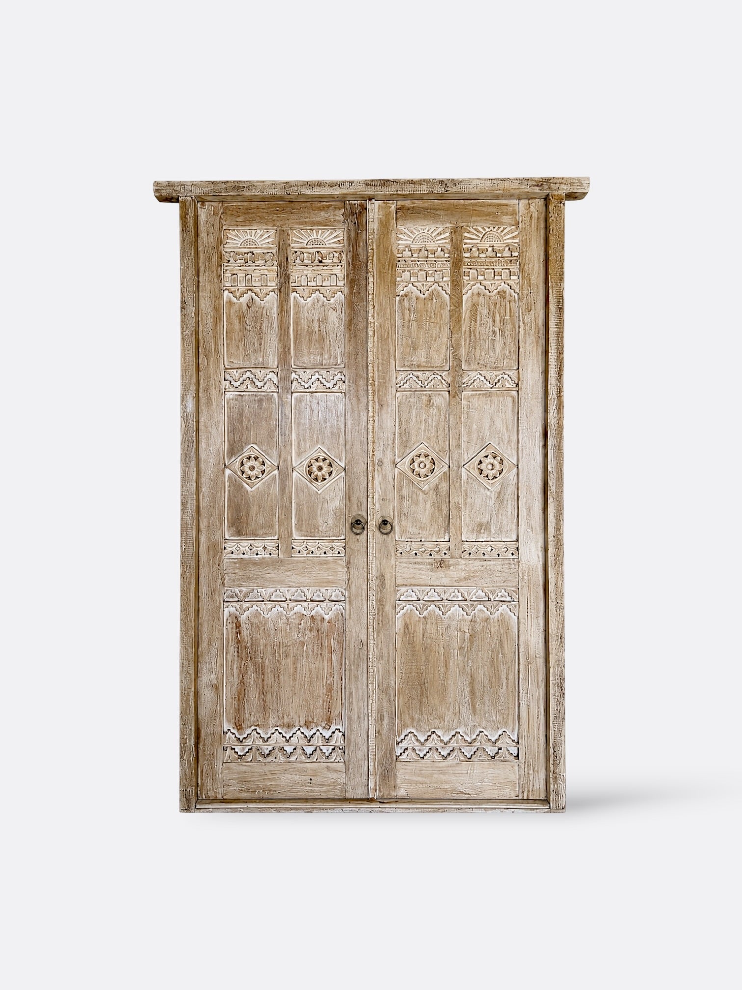 Armoire artisanale en teck blanchi – Zayana