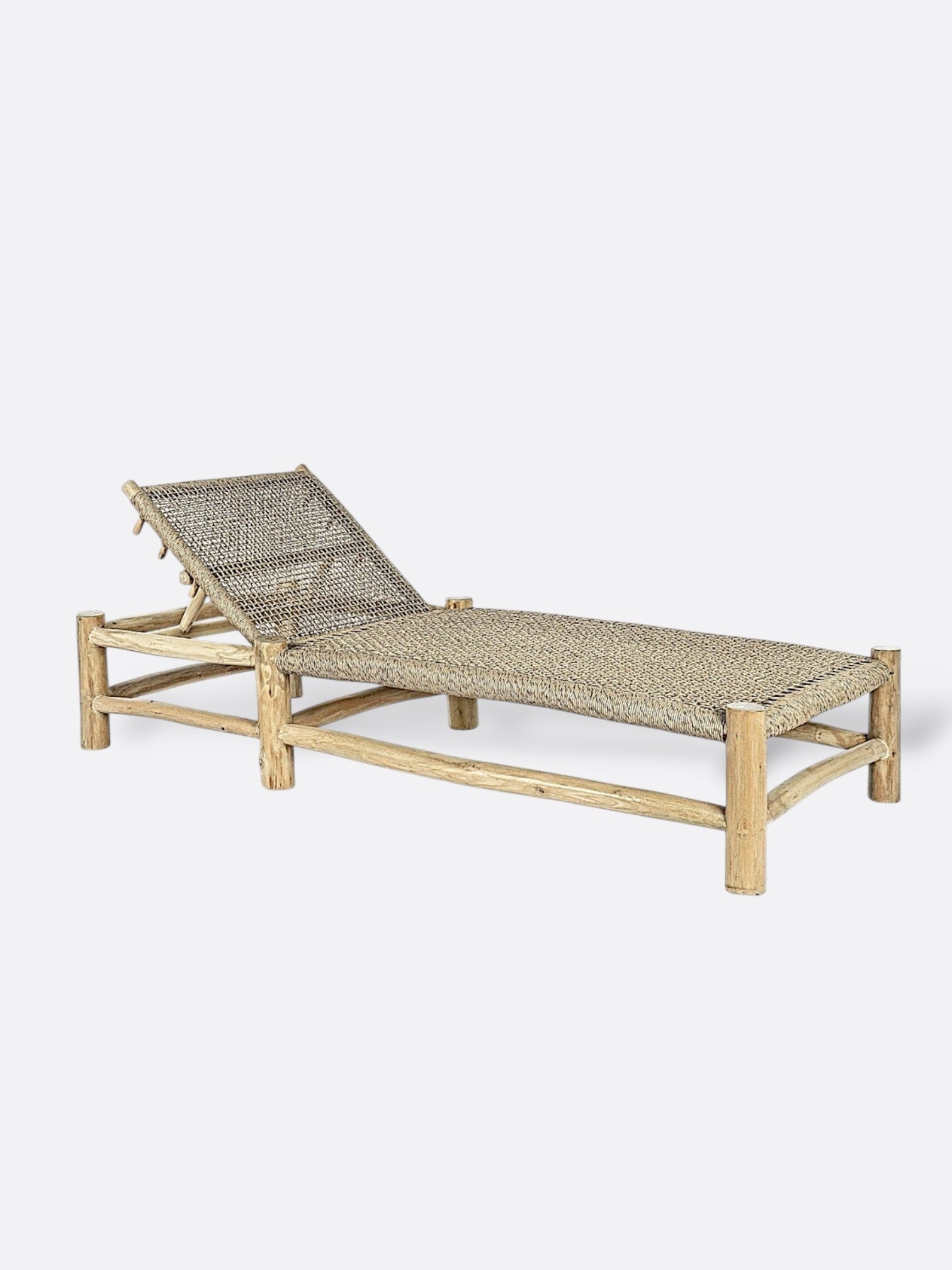 Bain de soleil Osie Cosy en teck et osier tressé artisanal de Bali