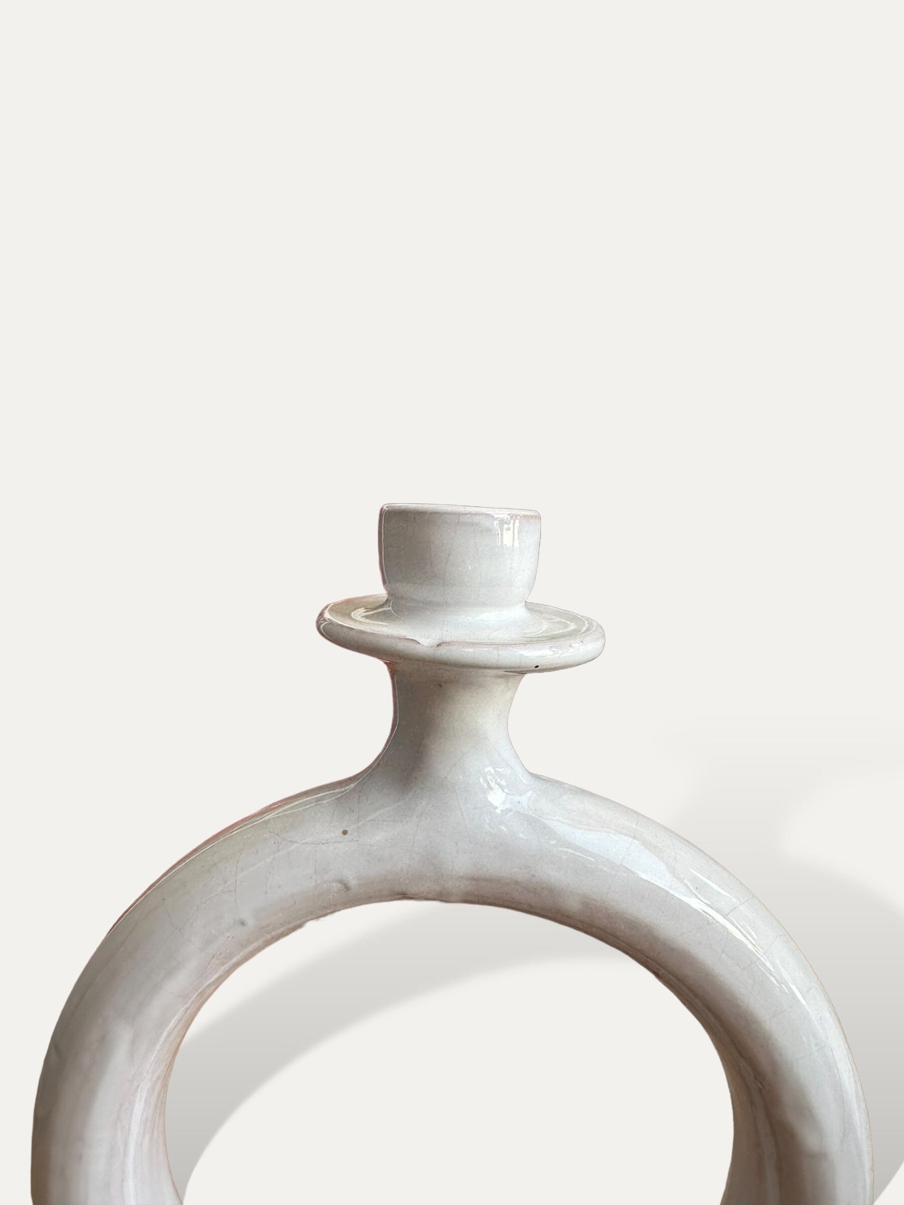 Bougeoir rond Blanc céramique - Agdal vase Cokoha 