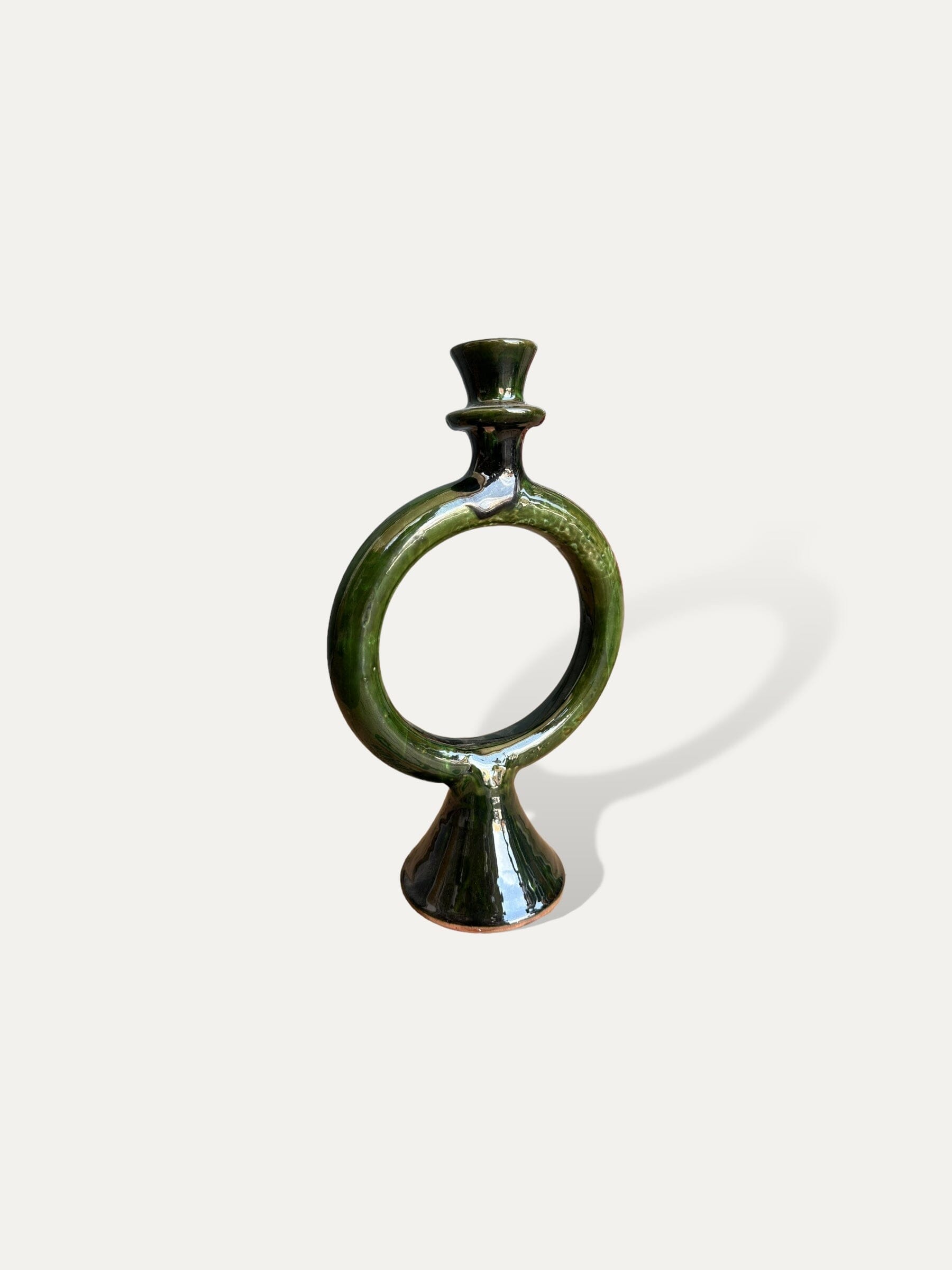 Bougeoir rond vert céramique - Agdal vase Cokoha 