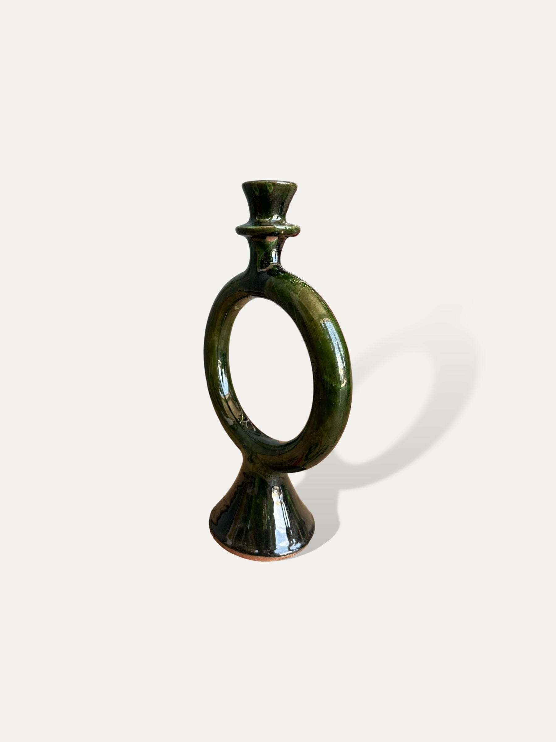 Bougeoir rond vert céramique - Agdal vase Cokoha 