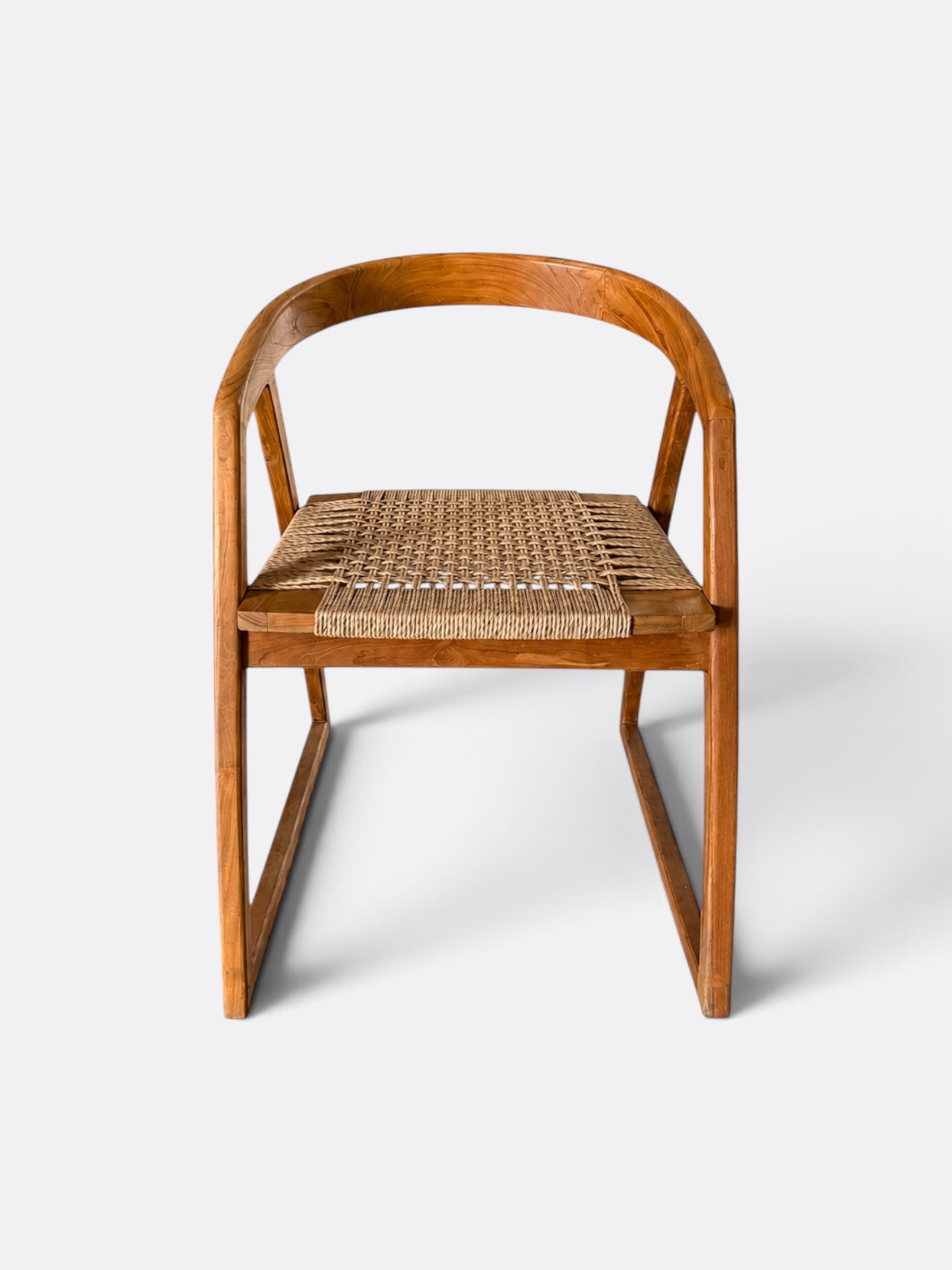 chaise en bois de teck et cannage de rotin bali # - COKOHA