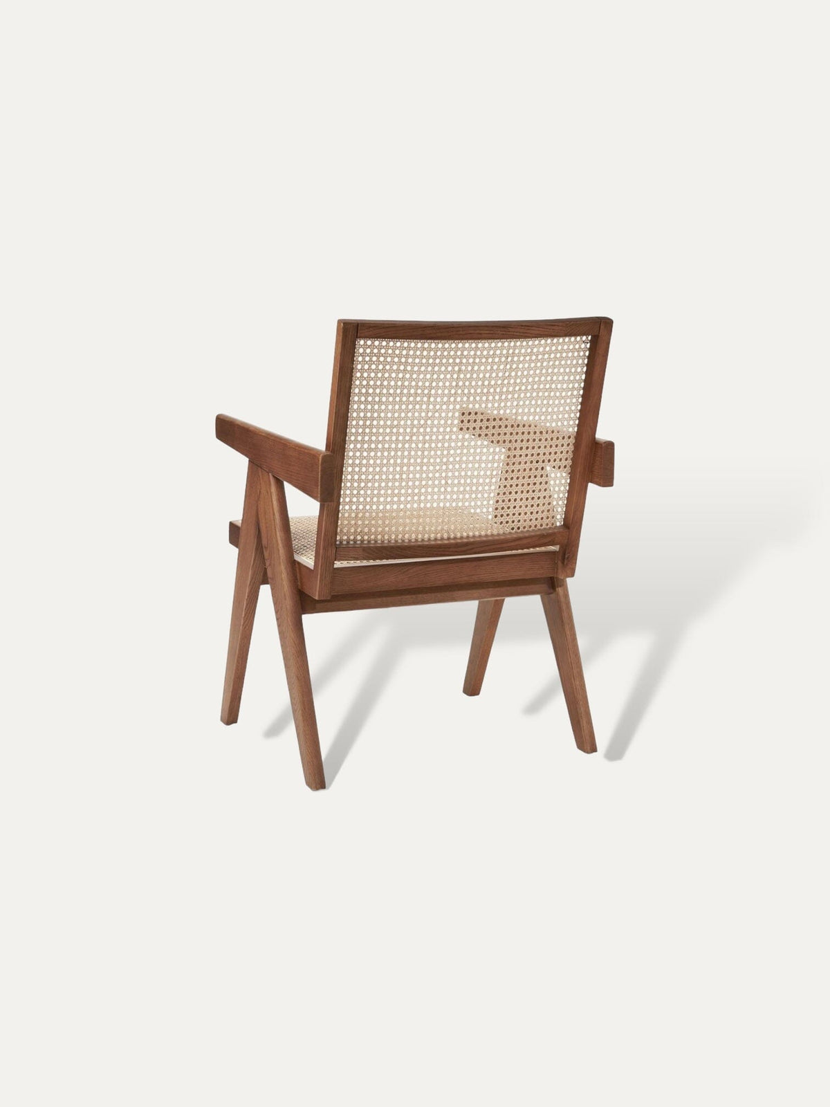 Chaise Koman en teck et rotin - gros plan sur l'assise