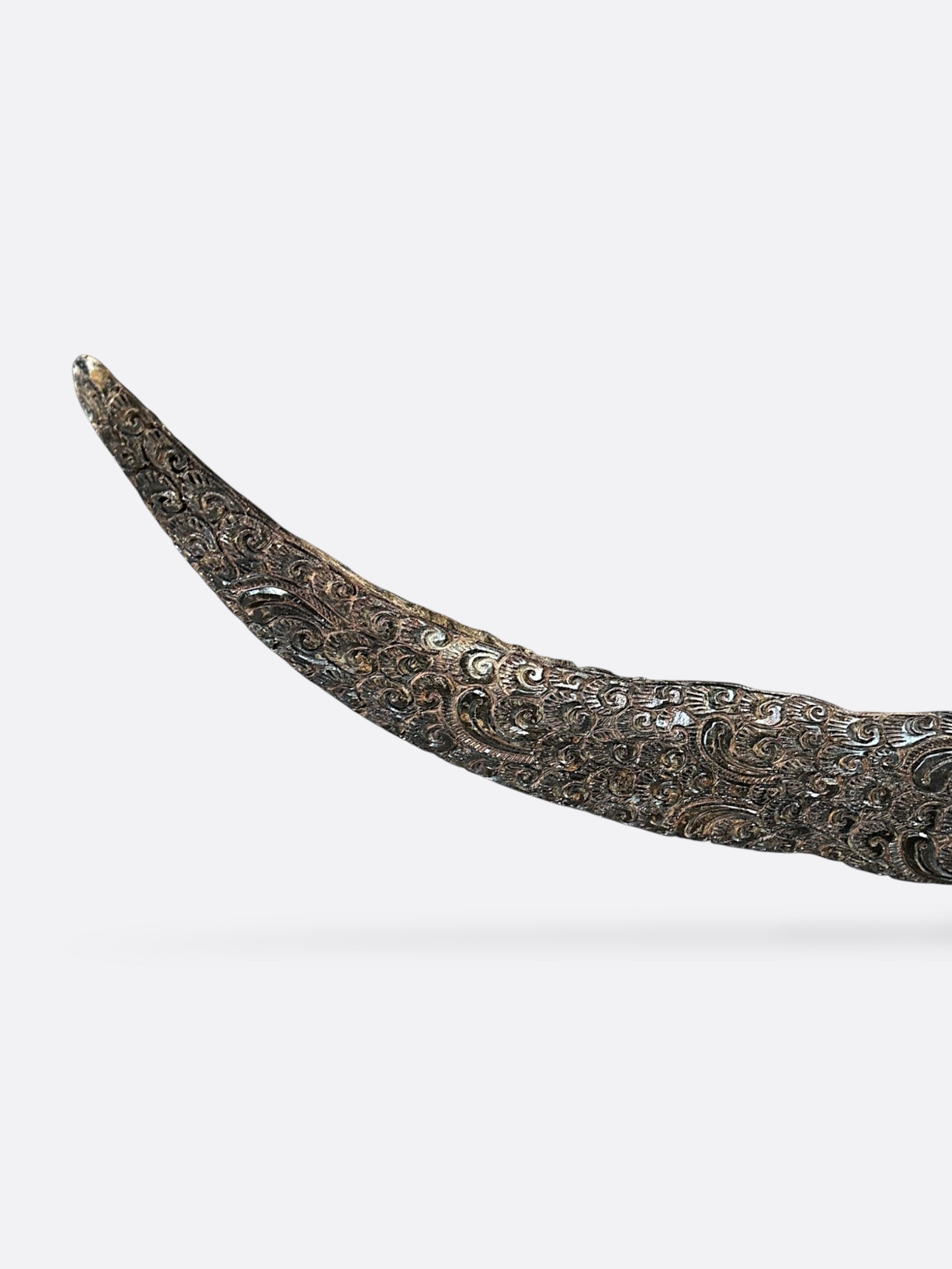 Crâne de buffle sculpté XL - Lotus mystique