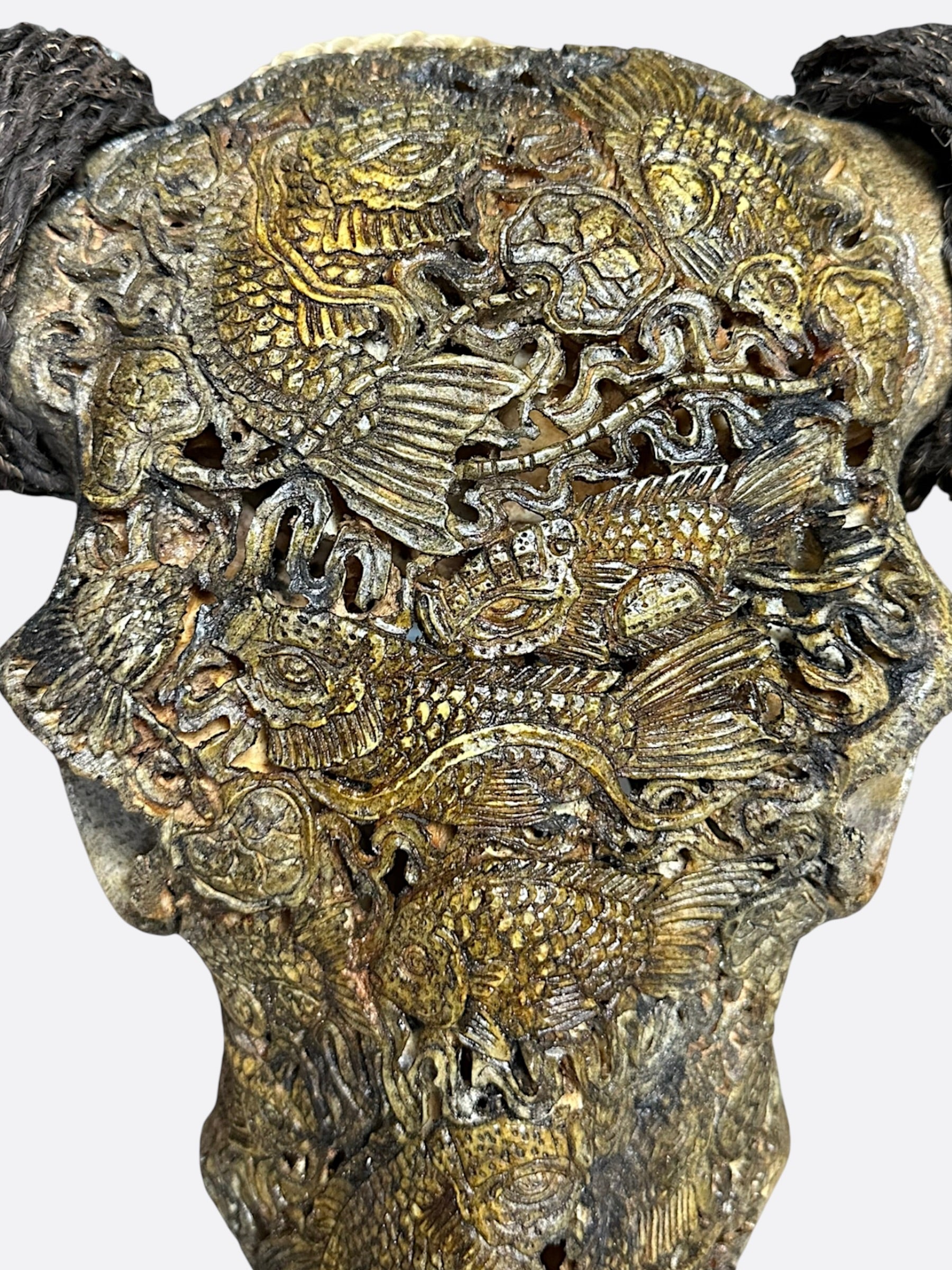 Crâne de buffle sculpté - Bilih koi