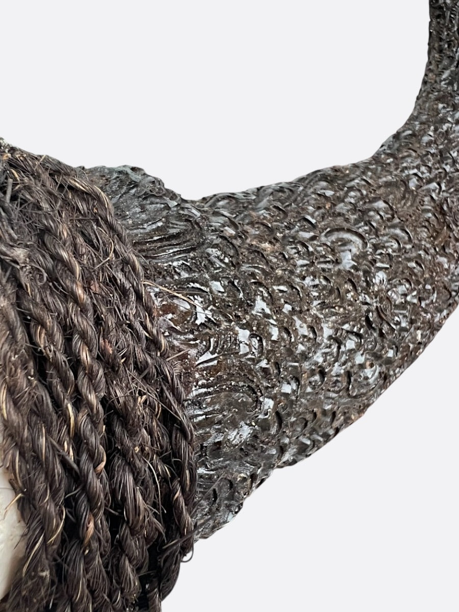 Crâne de buffle cornes sculptées - Sakti