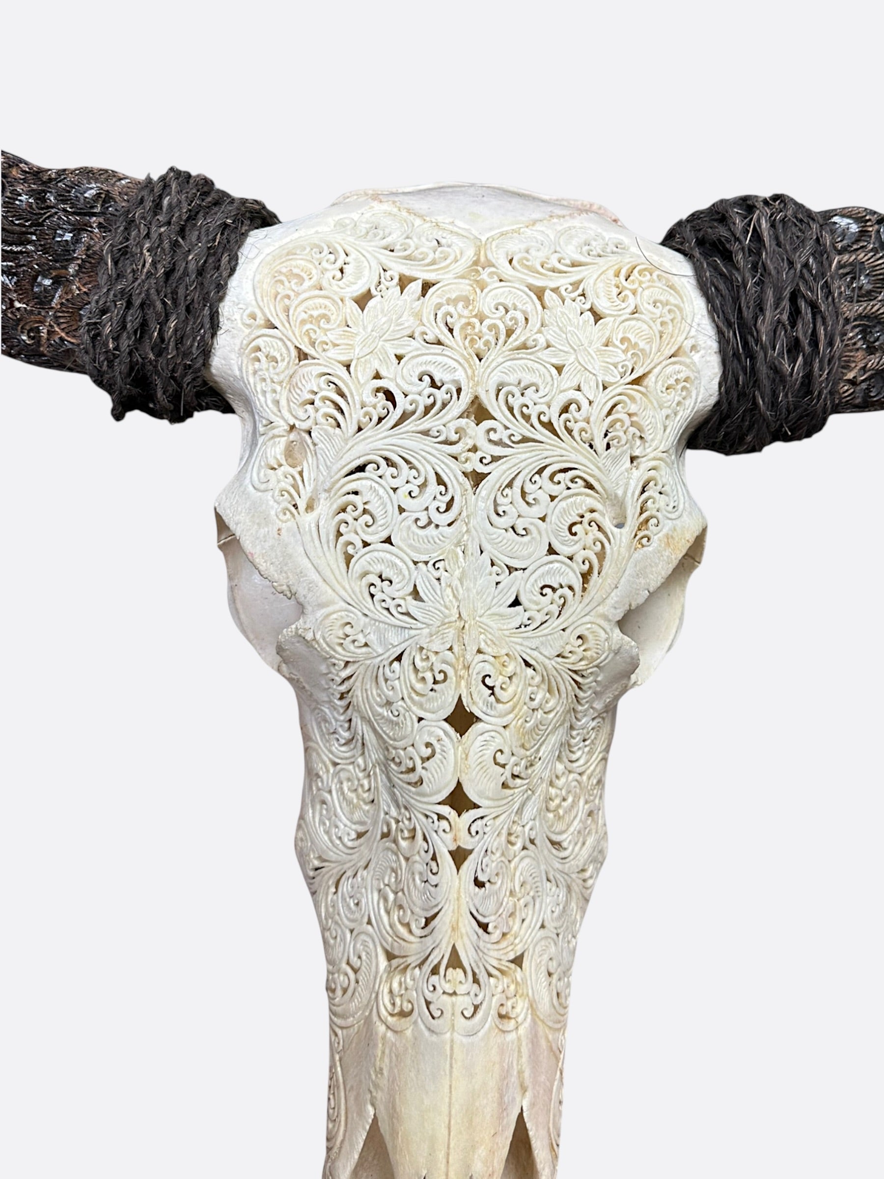 crane de buffle sculpté de bali piece décorative unique