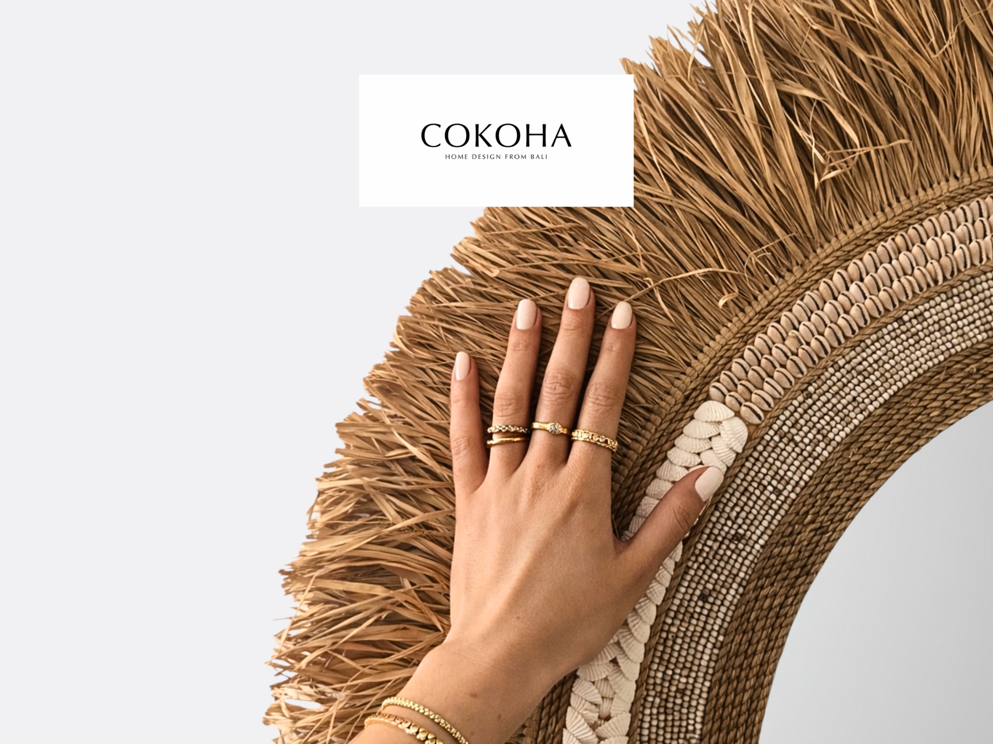 décoration d'intérieure, miroir artisanal en coquillage de bali fait main