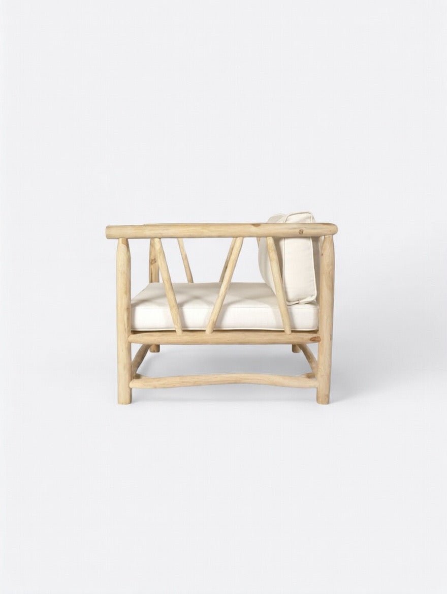 Fauteuil Jernih coussins écru - détail du tissu déhoussable