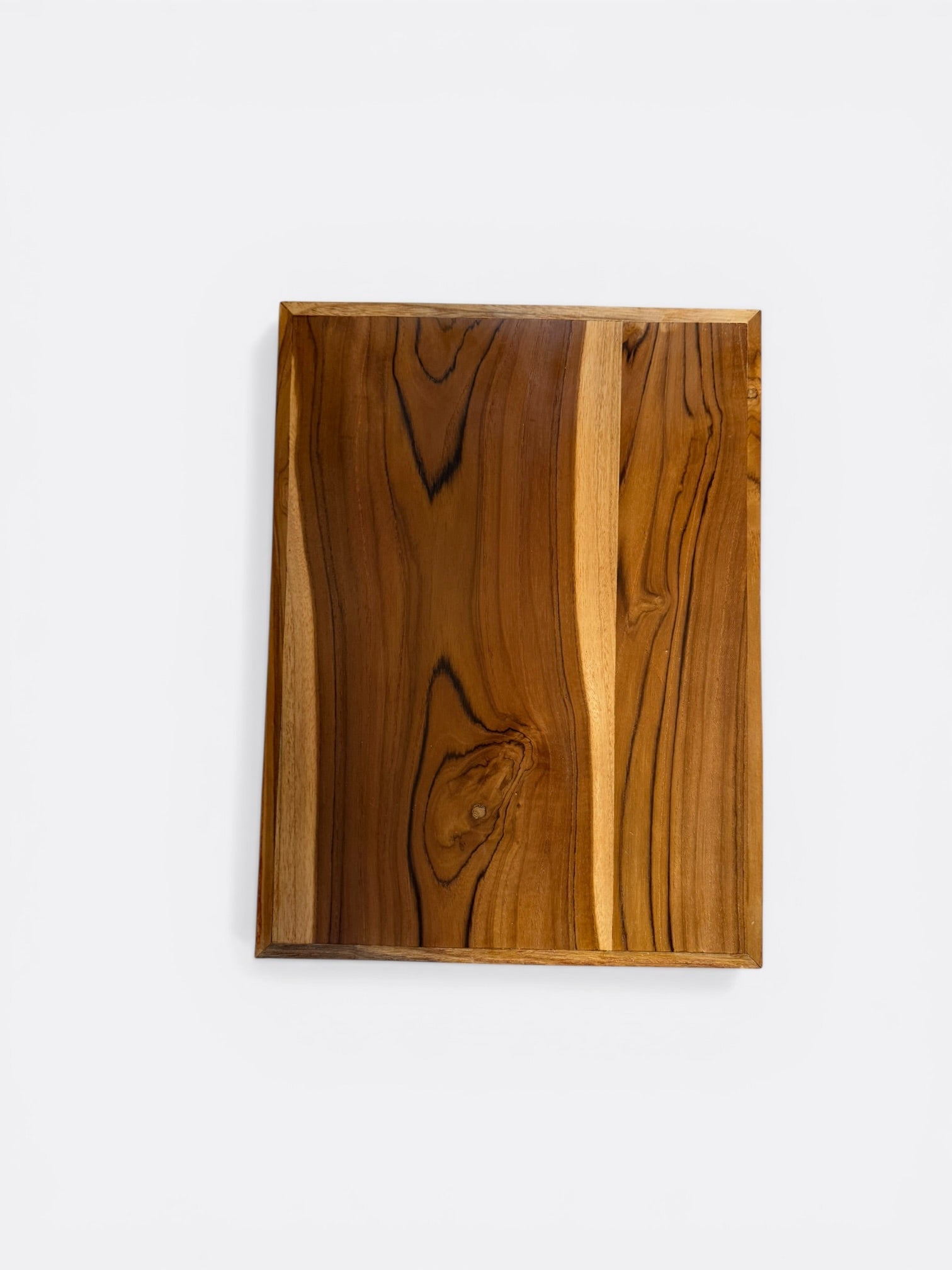 Plateau artisanal en bois de teck
