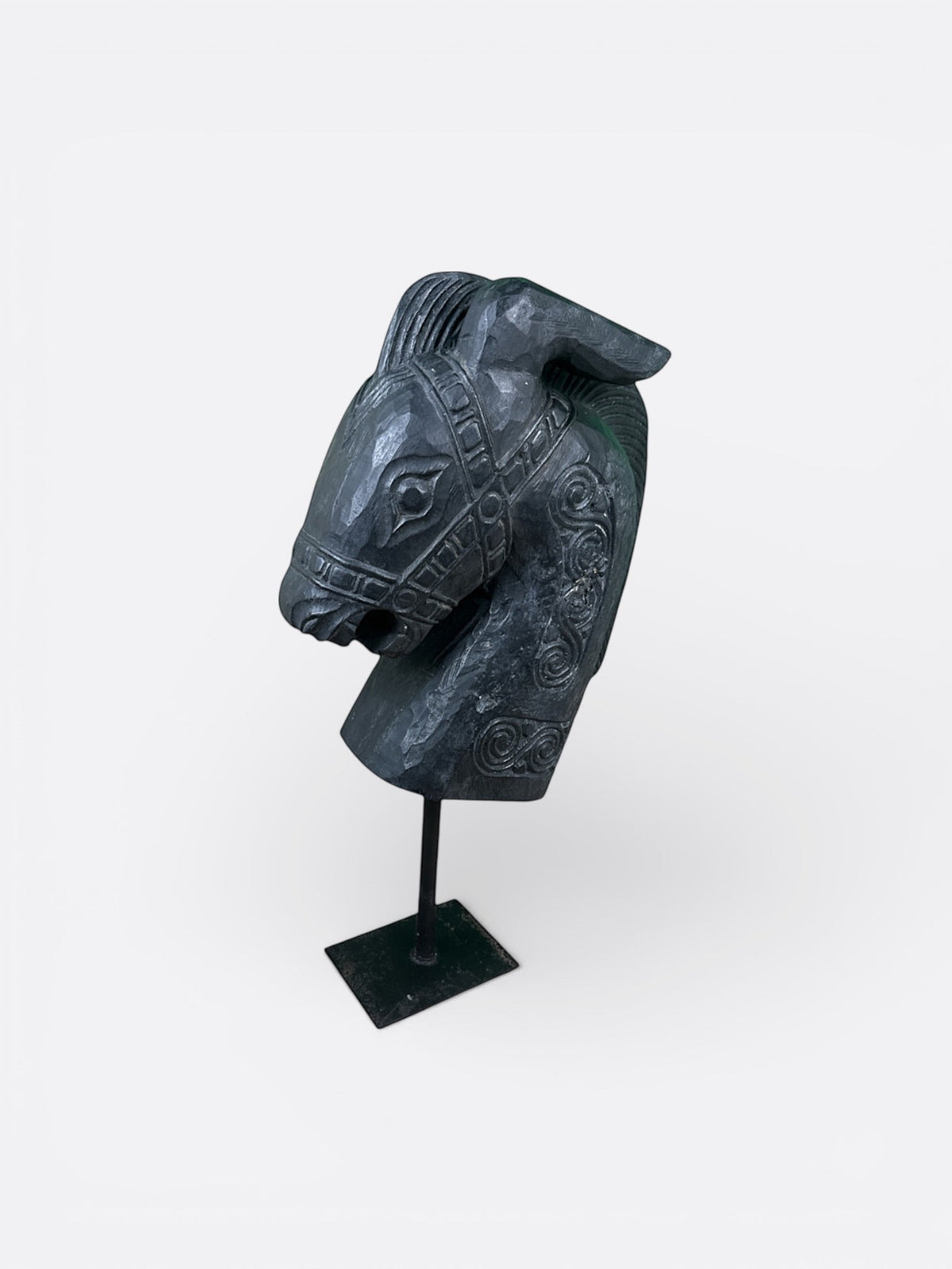 Buste de cheval Kuda Noir vu de profil