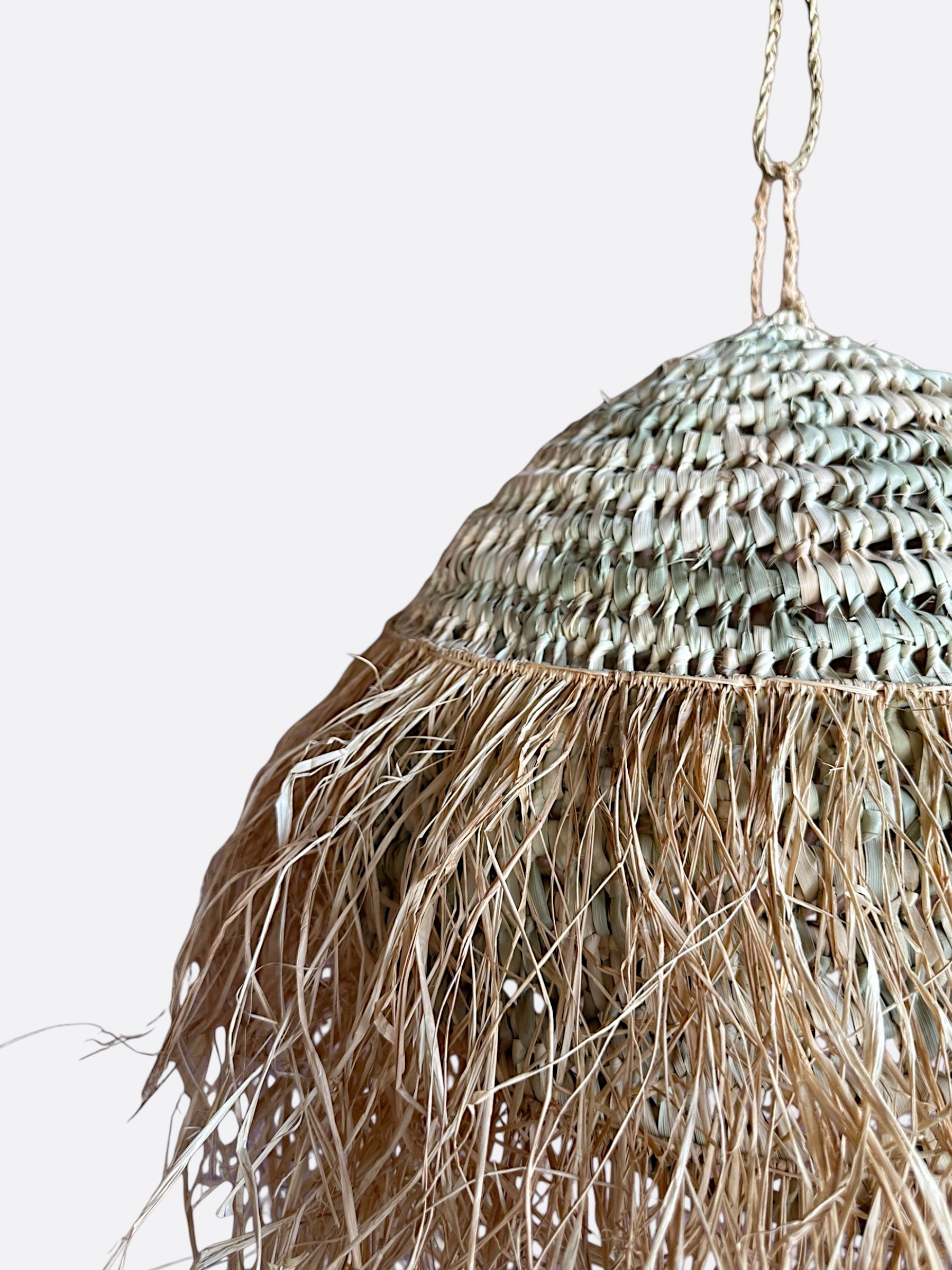 Suspension marocaine en feuilles de palmier et raphia - Salama