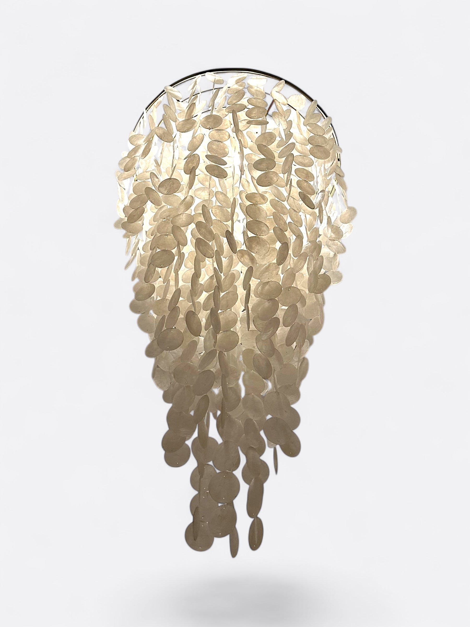 Lustre artisanal balinais en nacre - Ambre