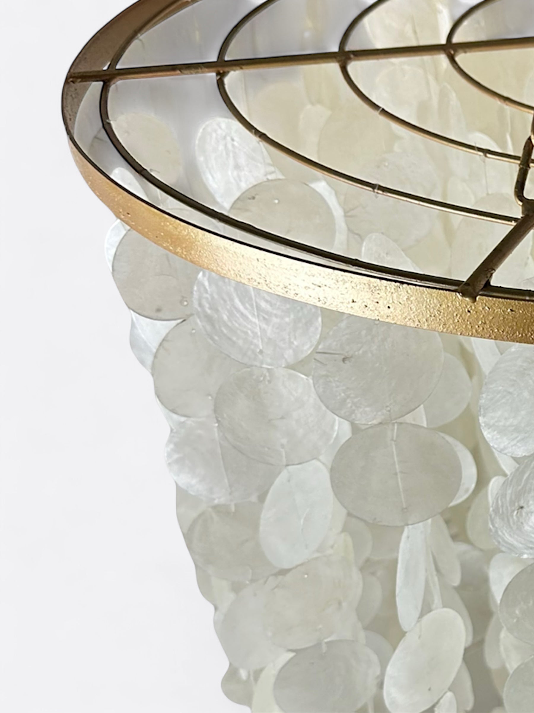 Lustre artisanal balinais en nacre - Ambre