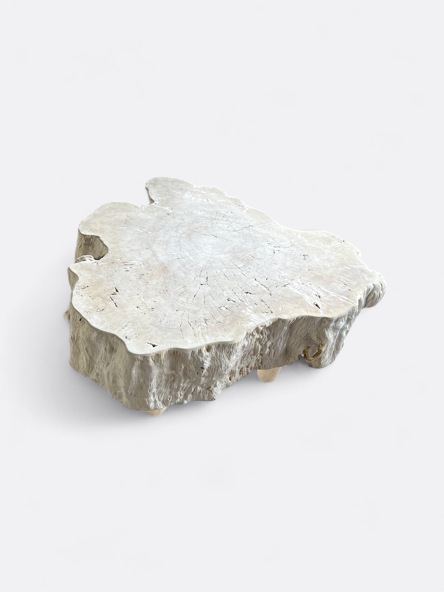 Table basse Padang en litchi blanc - vue de côté