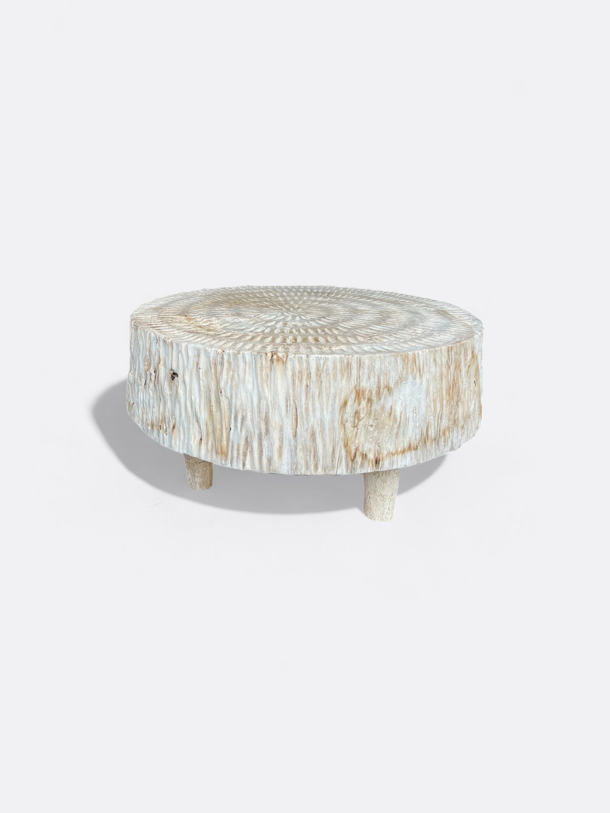 Table basse Melati en bois de manguier blanc - vue de côté