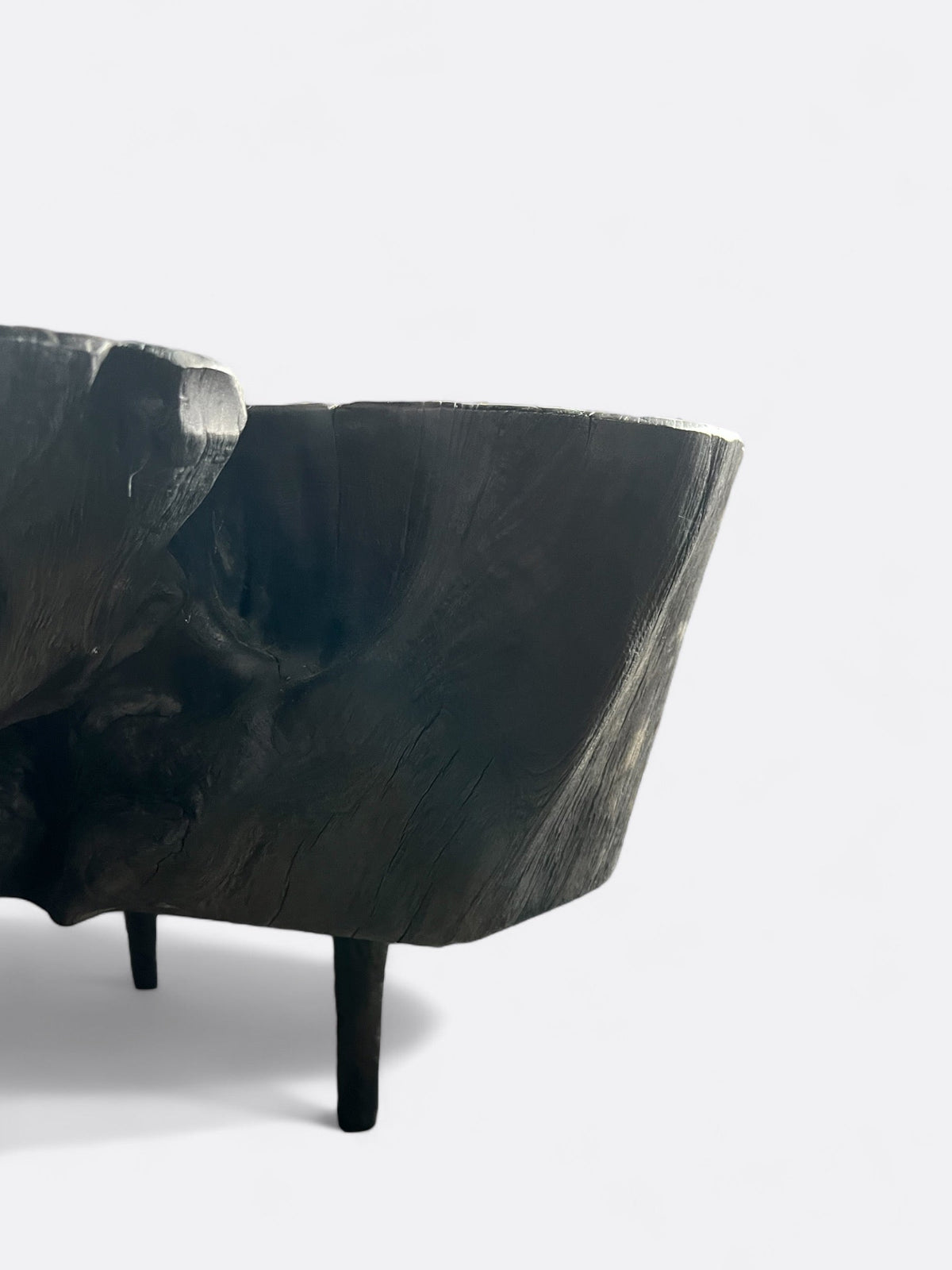 Table basse Lawat en bois de litchi noir - vue d'ensemble