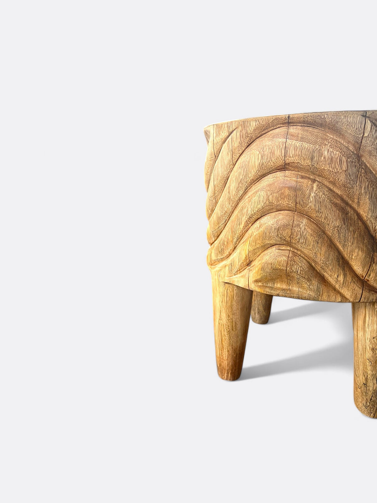 Tabouret Halton en bois de manguier - vue de côté