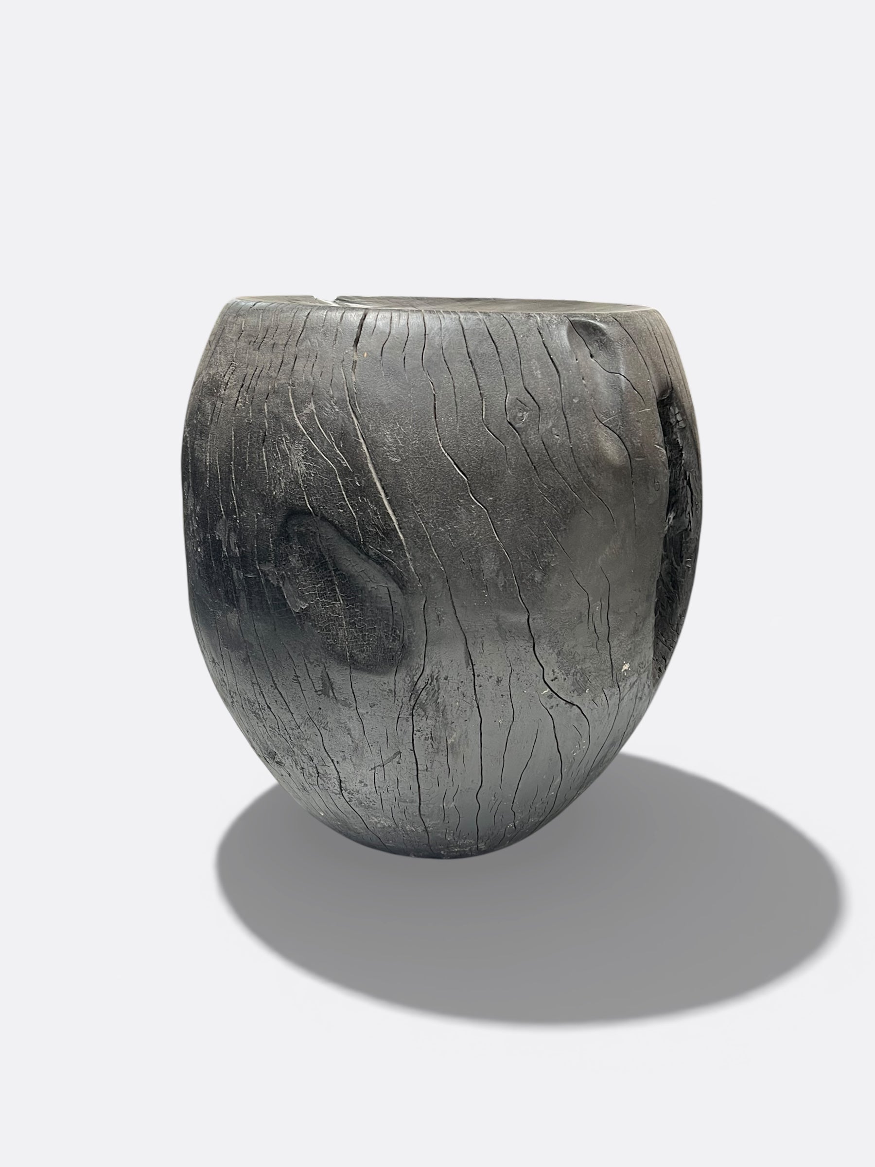 Tabouret Tara en Suar noir - détail de la texture