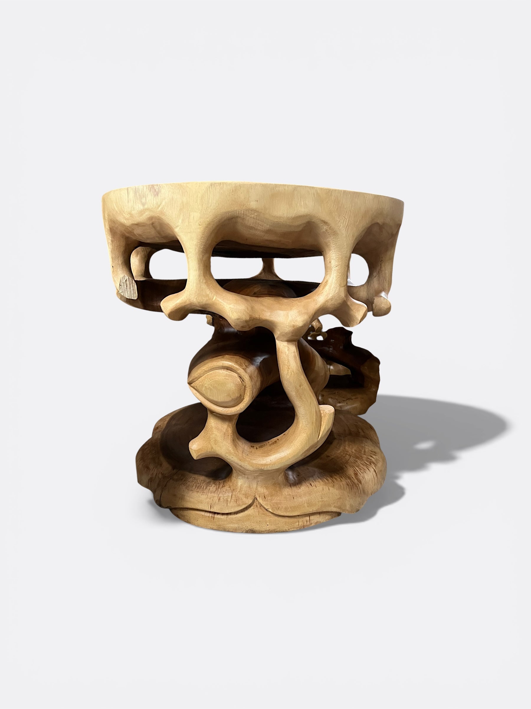 Tabouret Maena en teck massif noir - vue d'ensemble dans un intérieur